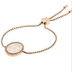 $78 Michael Kors Heritage Monogram Slider Bracelet Gold-Tone